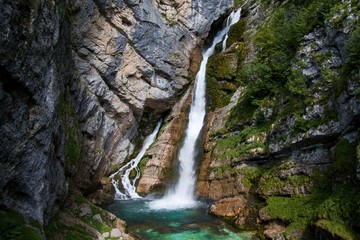Fototapeta na wymiar Waterfall Savica, Bohinj lake, Slovenia