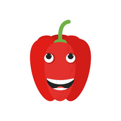 Isolated cute cartoon red pepper drawing