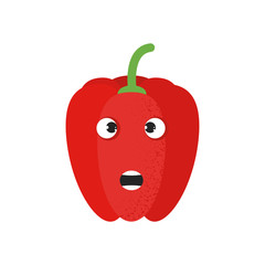 Isolated cute cartoon red pepper drawing
