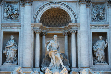 detail of the fountain in rome italy