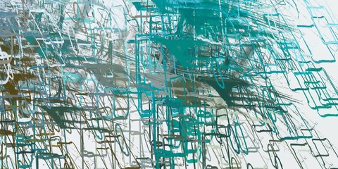 Handmade surreal abstract pattern. Modern artistic canvas. 2d illustration. Texture backdrop painting.