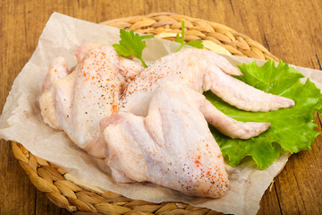Raw chicken wings