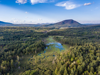 Aerial panaroma of Adirondack Mountains