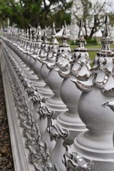 row of fence posts