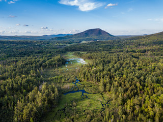 Naklejka premium Aerial panaroma of Adirondack Mountains