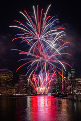 July 4th fireworks over the Lower Manhattan in New York City