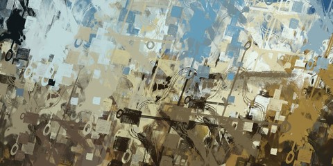 Crazy sketch random pattern. Creative chaos and variety. Modern art drawing painting. 2d illustration. Digital texture wallpaper. Artistic sketch draw backdrop material. 