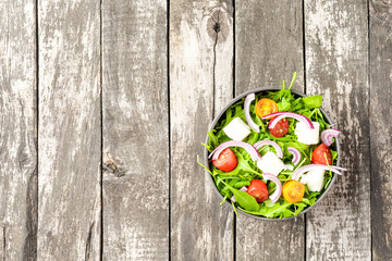 Healthy feat salad with copyspace