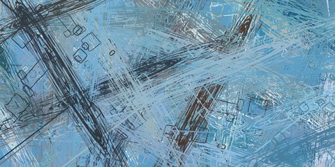 Crazy sketch random pattern. Creative chaos and variety. Modern art drawing painting. 2d illustration. Digital texture wallpaper. Artistic sketch draw backdrop material. 