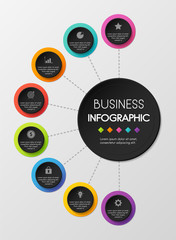 Business infographic template with 8 steps. Vector