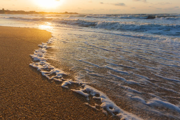 Storm on the Caspian Sea coast near Baku