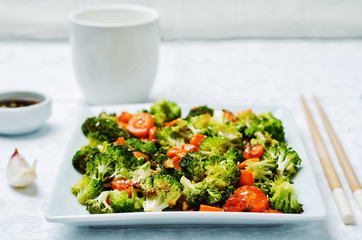 Asian roasted carrots and broccoli