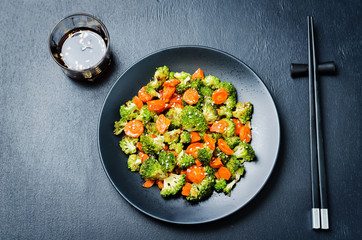 Asian roasted carrots and broccoli