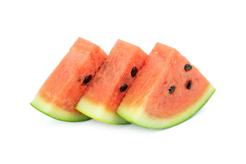 slice of watermelon isolated on white background with clipping path