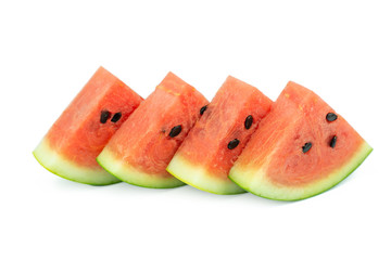slice of watermelon isolated on white background with clipping path