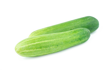 Fresh cucumber isolated on white background with clipping path