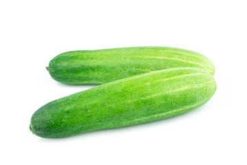 Fresh cucumber isolated on white background with clipping path