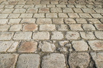 Helles Kopfsteinpflaster in Perspektive - Boden Untergrund