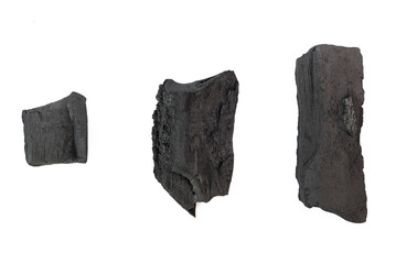 Black coal isolated on a white background.