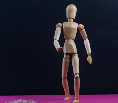 wooden mannequin in action and movement