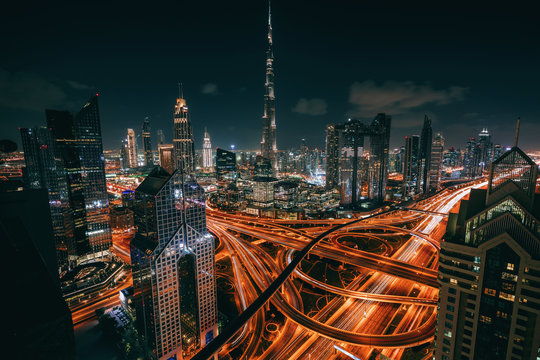 Dubai Skyline At Night