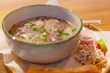Traditional vietnamese soup Pho Bo