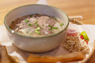 Traditional vietnamese soup Pho Bo