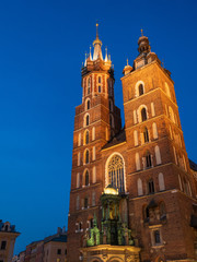 Fototapeta na wymiar Basilica of Saint Mary in Krakow, Poland.