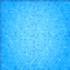 Swimming pool water surface background view top. Clear transparent water texture. Vector illustration in flat design. EPS 10.