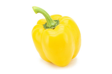 Yellow bell pepper or Sweet pepper or Capcicum isolated on white background with clipping path