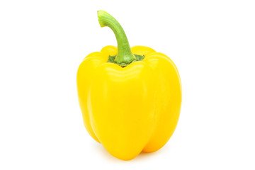 Yellow bell pepper or Sweet pepper or Capcicum isolated on white background with clipping path