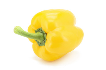 Yellow bell pepper or Sweet pepper or Capcicum isolated on white background with clipping path