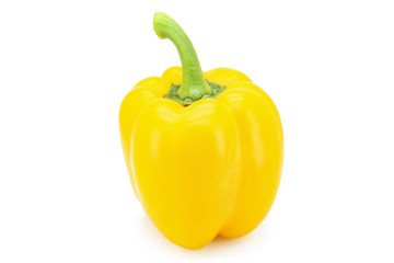 Yellow bell pepper or Sweet pepper or Capcicum isolated on white background with clipping path