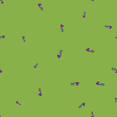 Seamless pattern of houses in doodle style