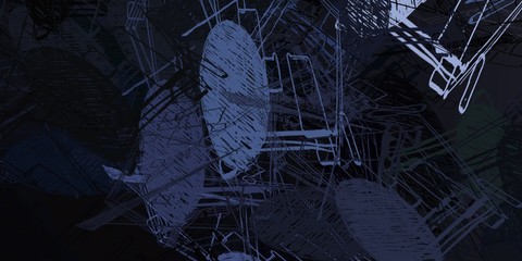 Crazy sketch random pattern. Creative chaos and variety. Modern art drawing painting. 2d illustration. Digital texture wallpaper. Artistic sketch draw backdrop material. 