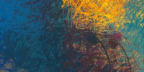 Crazy sketch random pattern. Creative chaos and variety. Modern art drawing painting. 2d illustration. Digital texture wallpaper. Artistic sketch draw backdrop material. 