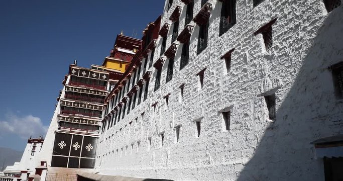 A view of the Potala Palace in Lhasa, Tibet - an important spiritual destination for Tibetan Buddhist monks and the former residence of the Dalai Lama. 