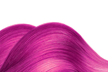 Pink shiny hair as background. Copyspace