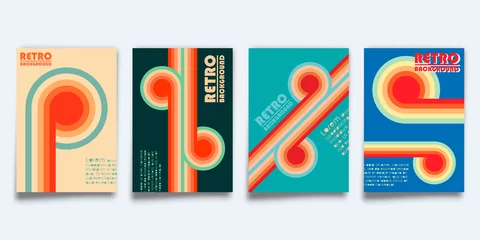 Set von Retro-Design-Cover-Vorlagen für Flyer, Vintage-Poster, Broschüren, Typografie oder andere Druckprodukte © bobnevv