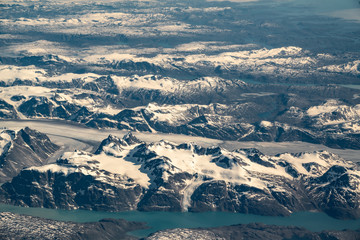Greenland frozen mountains and glacier