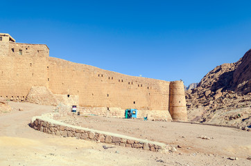 Monastery of St. Catherine in the mountains of Egypt in the Sinai Peninsula