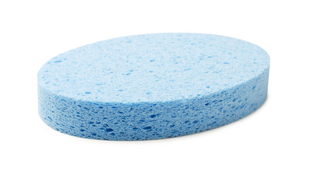 Oval blue cellulose facial sponge