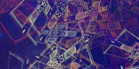 Handmade surreal abstract pattern. Modern artistic canvas. 2d illustration. Texture backdrop painting.