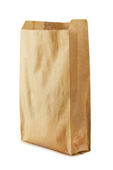 Recycle brown paper bag mockup isolated