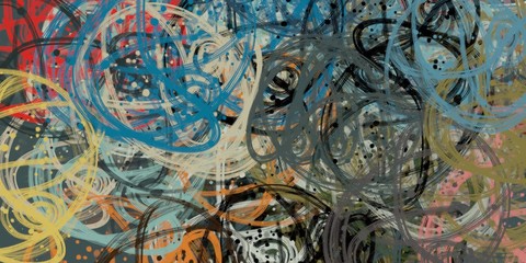 Handmade surreal abstract pattern. Modern artistic canvas. 2d illustration. Texture backdrop painting.