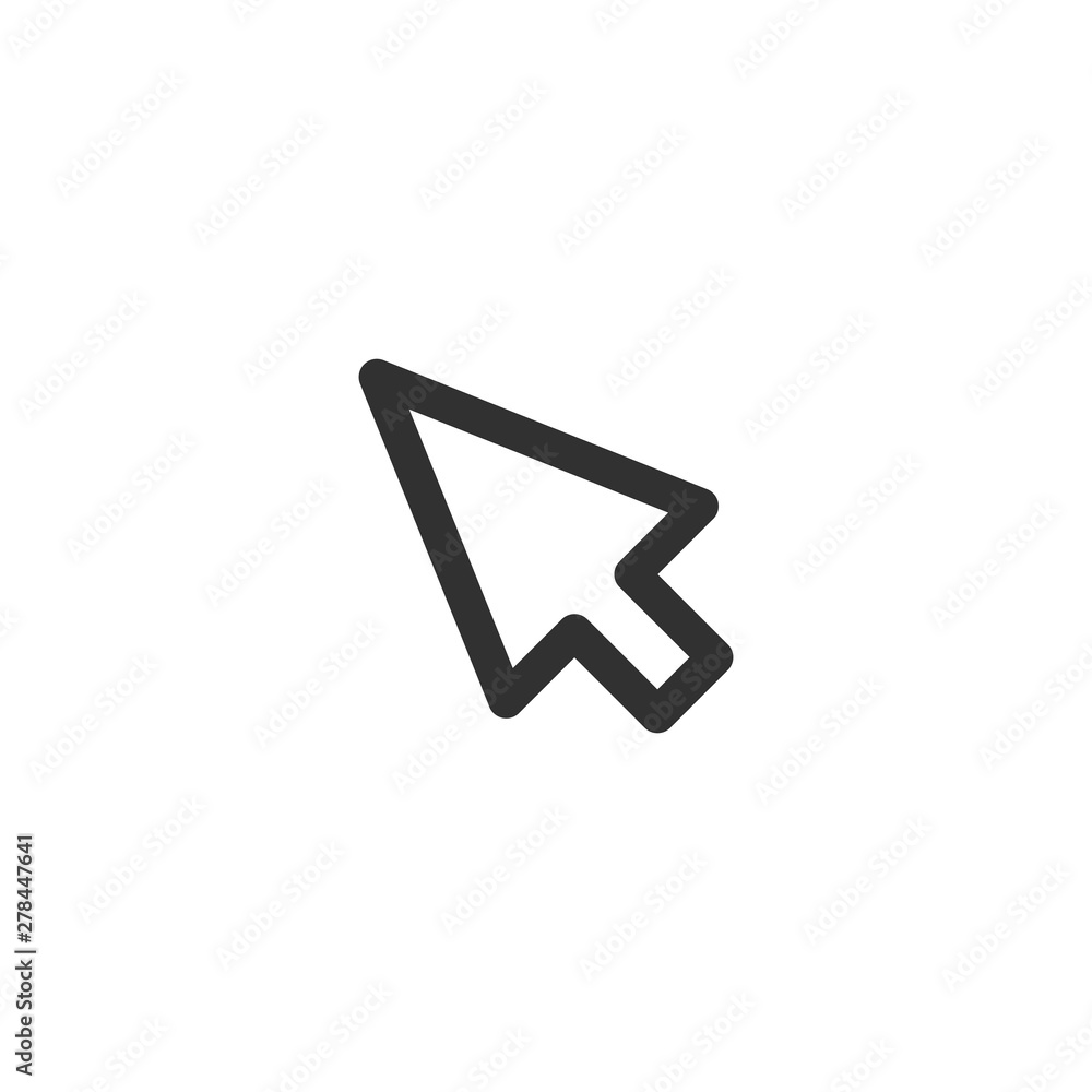 Poster arrow mouse cursor, isolated pointer icon, vector illustration.
