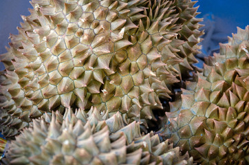 Naklejka na ściany i meble fresh durian fruits on a market