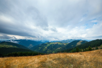 Mountain, beautiful landscape. Ukraine, the Carpathian Mountains. Concept of travel, tourism, holidays, vacation