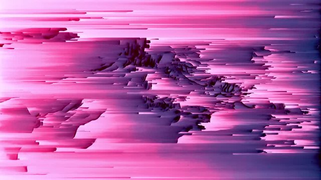 4K Highly Stylized Data Mosh Distortion, Pixel Sorting and Static Noise. Seamless Looping.