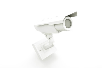 White CCTV Camera or Security Camera. 3D illustration